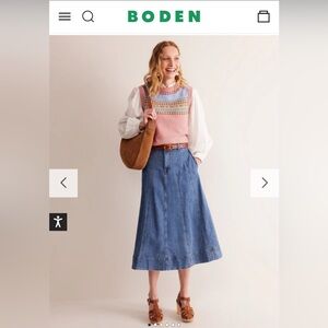NWOT Boden Denim Skirt